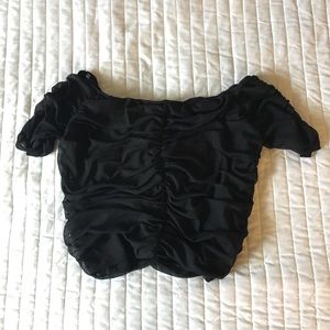 NWOT FASHION NOVA ruched off the shoulder crop top